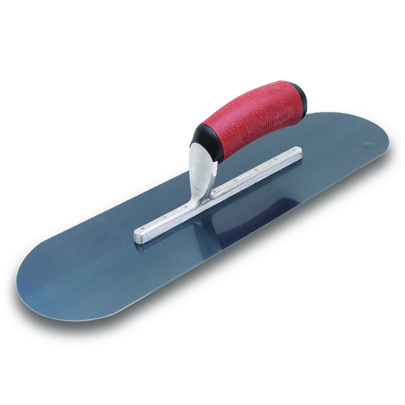 Kraft Tool Elite Series Blue Steel Pool Trowel - 16x4 Inch Professional Concrete Finishing Tool | Cork Handle